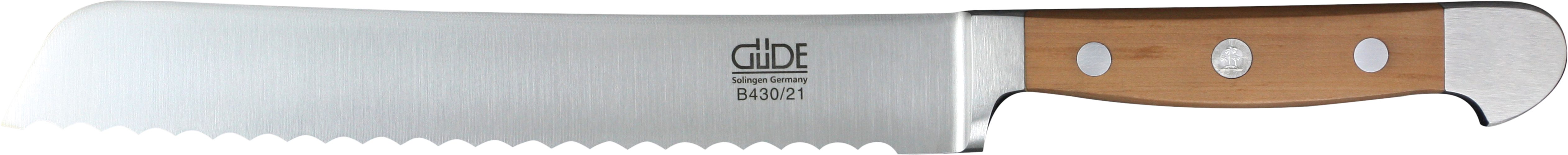 Güde Messer Solingen Brotmesser Güde Alpha Brotmesser 21cm, Birnenholz