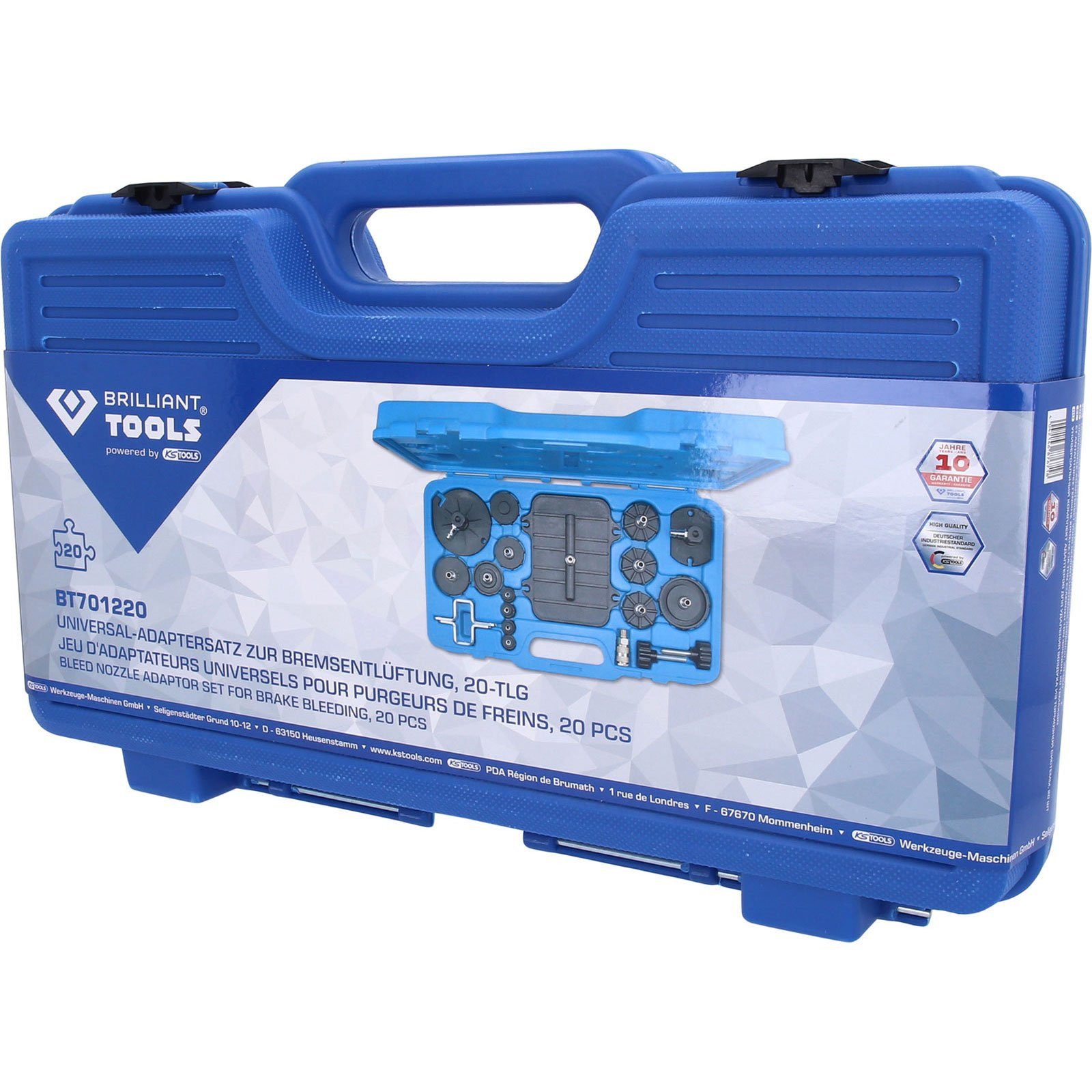 Brilliant Tools Montagewerkzeug BRILLIANT TOOLS Universal-Adaptersatz zur Bremsentlüftung 20tlg. ...