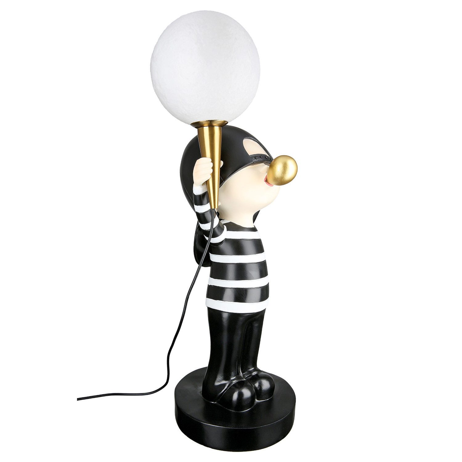 GILDE Tischleuchte BUBBLEGUM Leuchte (LED) - schwarz-weiß - Kunstharz - Höhe 48cm - Junge, Tischlampe - Schreibtischlampe - Nachttischlampe