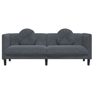 vidaXL Sofa Sofa mit Kissen 3-Sitzer Dunkelgrau Samt
