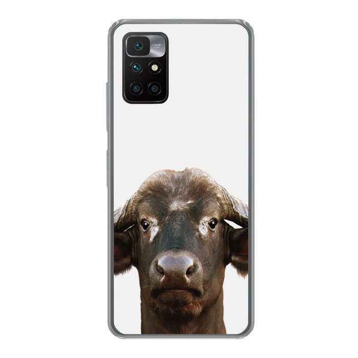 MuchoWow Handyhülle Büffel - Wasserbüffel - Kopf - Kuh - Hörner - Jungen - Mädchen Phone Case Handyhülle Xiaomi Redmi 10 Silikon Schutzhülle
