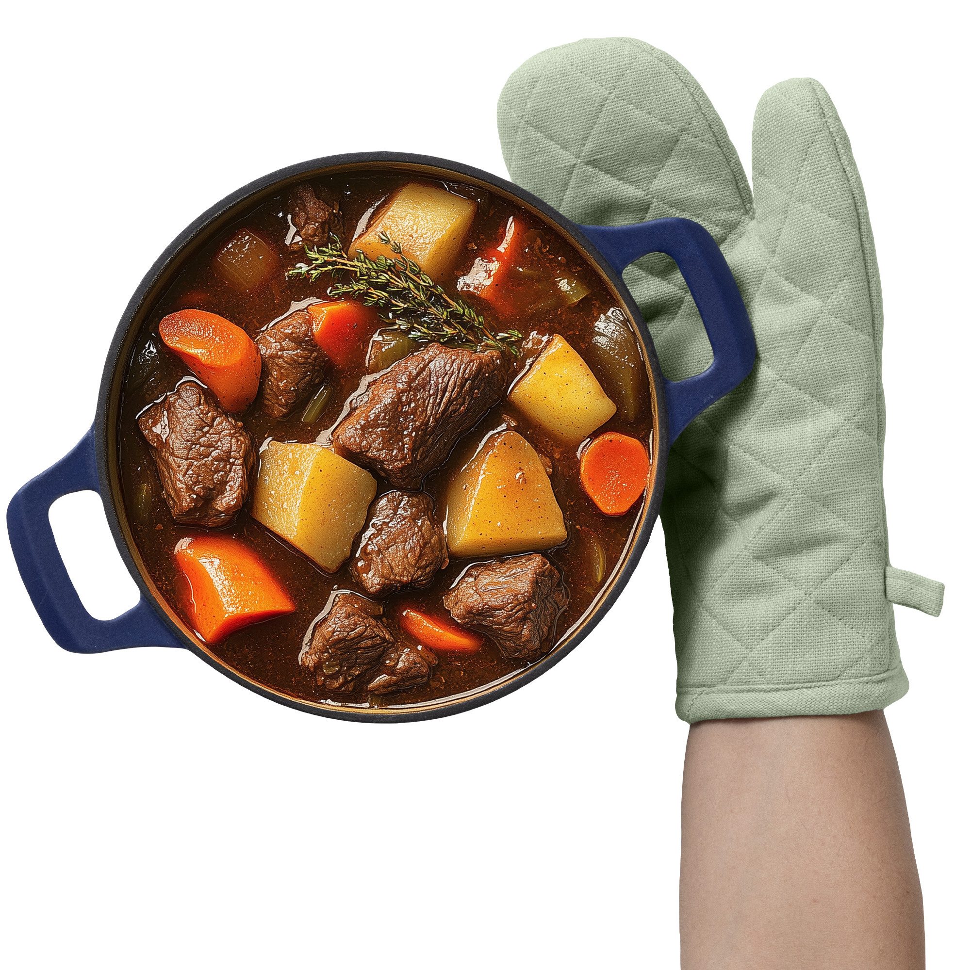 JEMIDI Topflappen Ofenhandschuhe - Topflappen Backofen Handschuh hitzebeständig Mintgrün, (1-tlg)