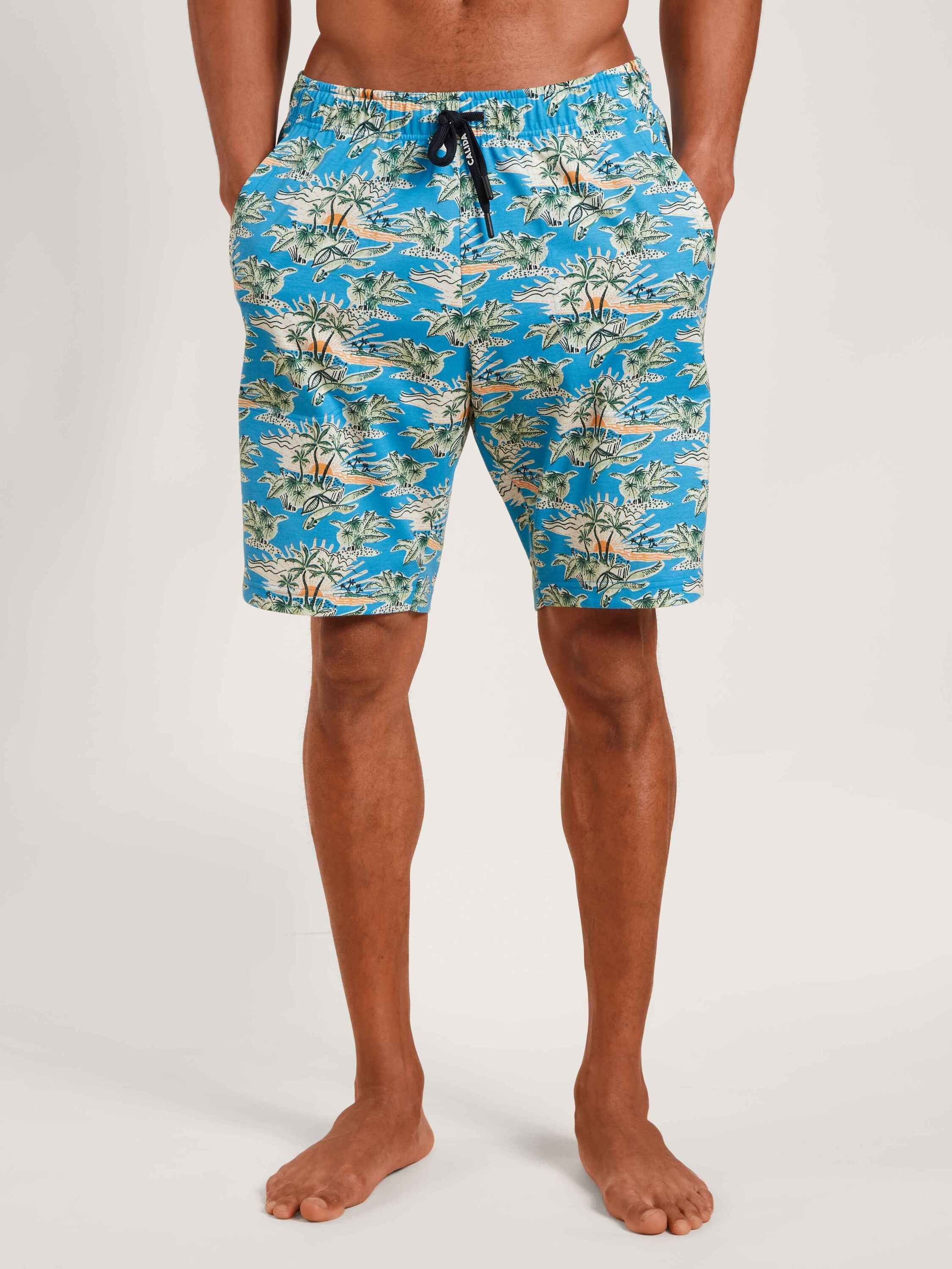 CALIDA Pyjamahose Bermudas (1-tlg) malibu blue