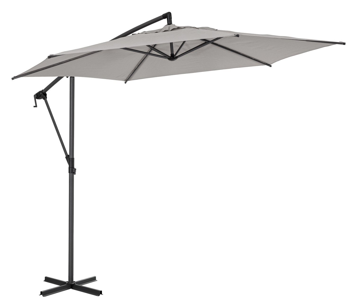 Bizzotto Ampelschirm TROPEA, Hellgrau, Ø 300 cm, Aluminium, Drehbar