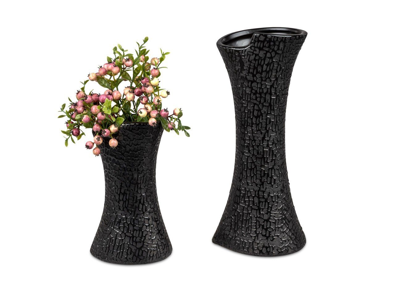 formano Dekovase Modern Black, H:20cm Keramik B:11cm Schwarz