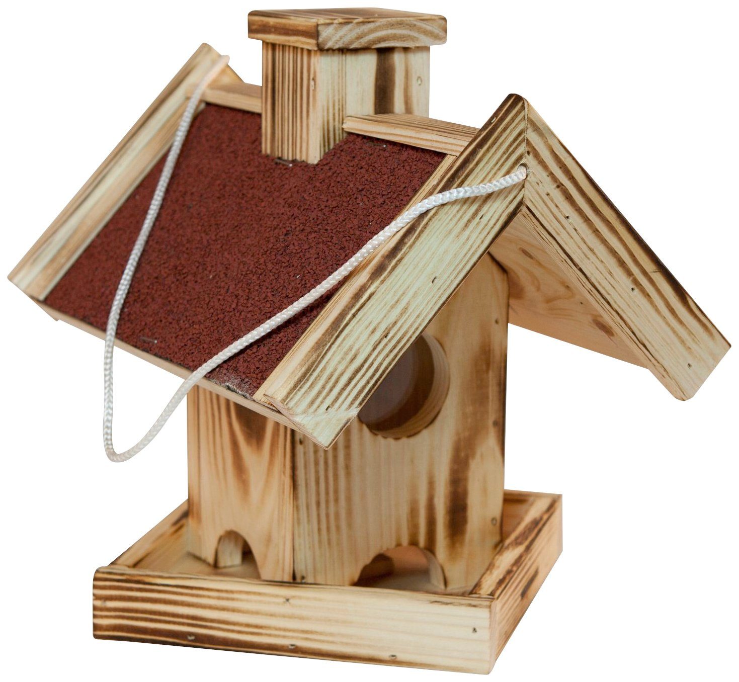 Windhager Vogelhaus Gaisberg, Vogelfutterhaus für Wildvogelarten, witterungsbeständig, Futterstation inkl. Aufhängung, Füllmenge ca. 1 L, 23x26,5x24,5 cm
