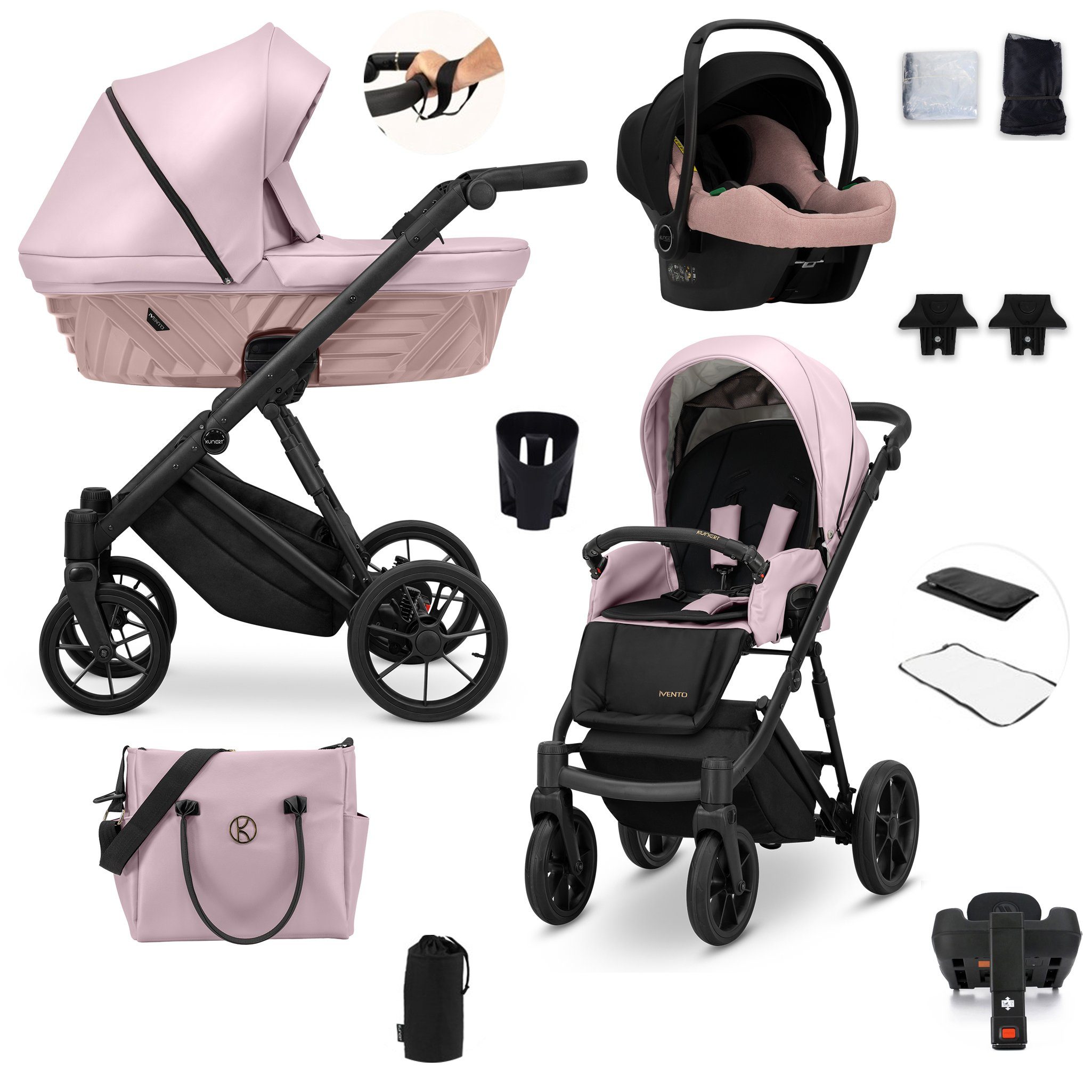 Thumbnail - babies-on-wheels Kombi-Kinderwagen Invento 5 in 1 inkl. Sportsitz, Autositz und Iso Base in 9 Farben