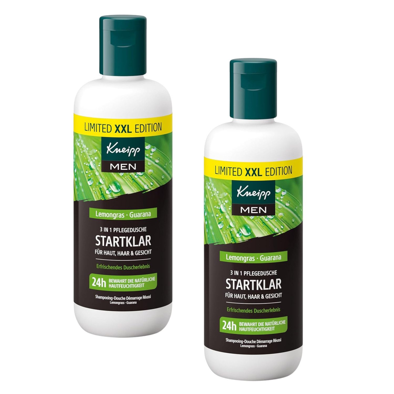 Kneipp Duschgel 2 x Kneipp XXL Duschgel MEN Startklar je 400ml 3in1 Haut Haar Gesicht