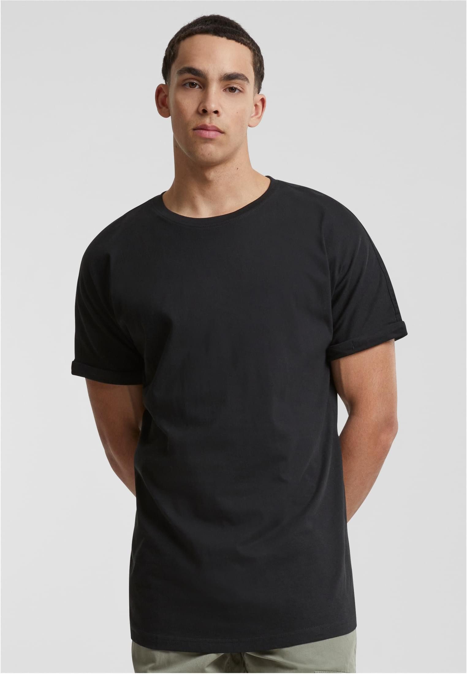 URBAN CLASSICS Rundhalsshirt Long Shaped Turnup Tee S bis 5XL