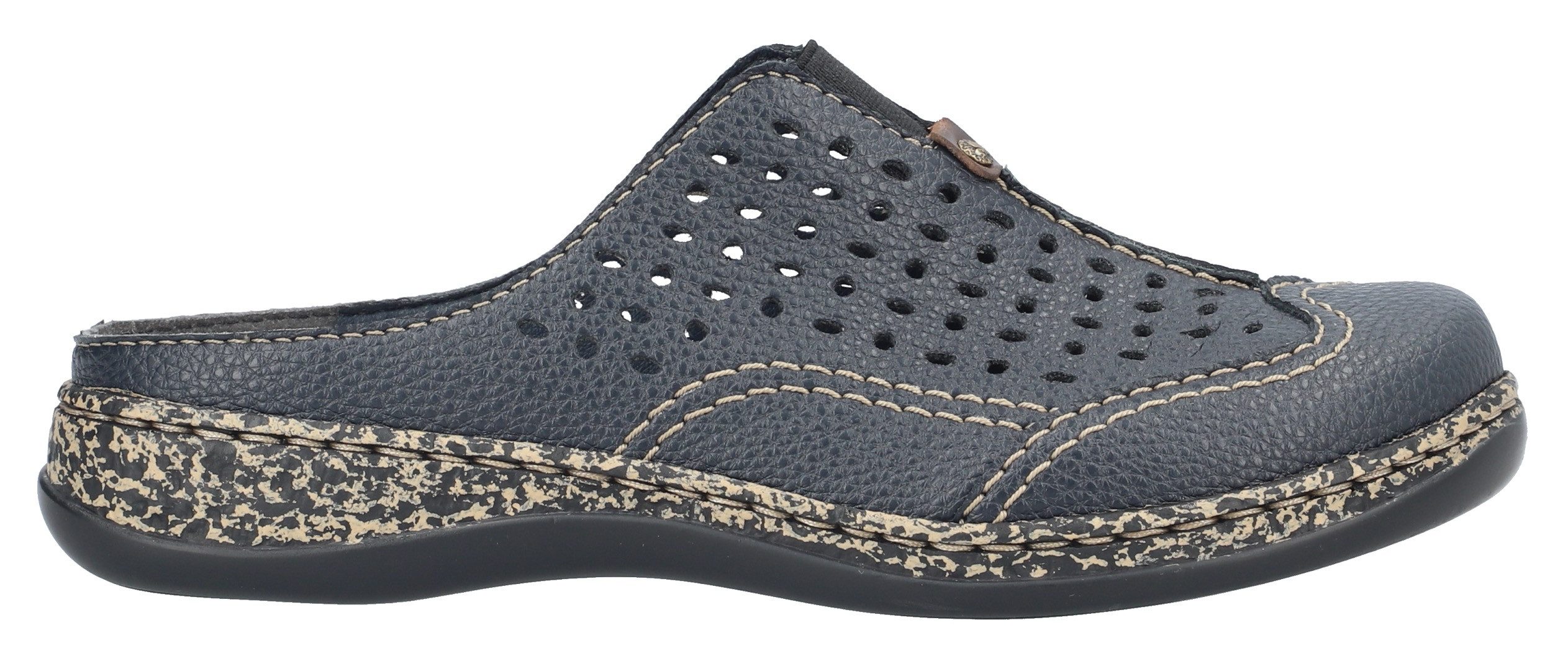 Rieker Clog Schlupfschuh, Hausschuh, Sommerschuh mit Perforation
