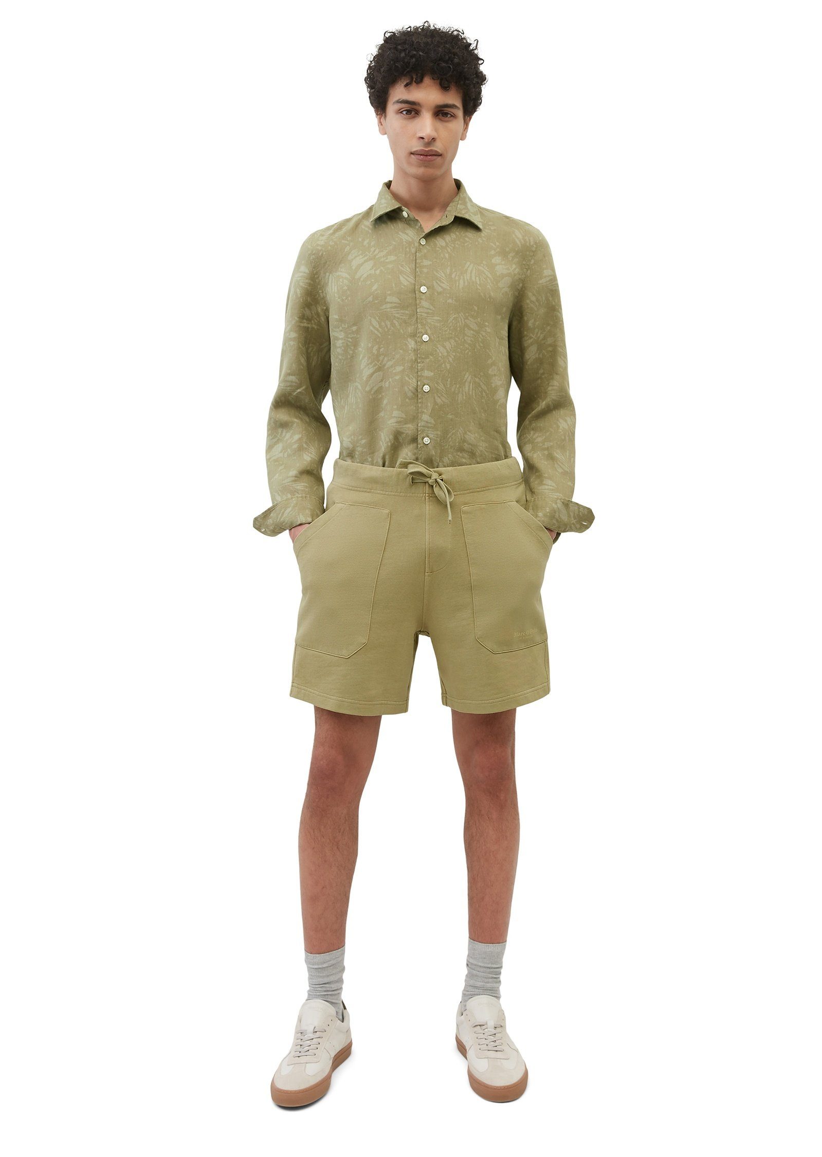 Marc O'Polo Shorts aus reiner Bio-Baumwolle grün