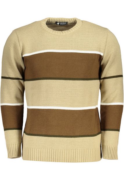 U.S. GRAND POLO Strickpullover Beiger Herrenpullover mit Rundhalsausschnitt günstig online kaufen