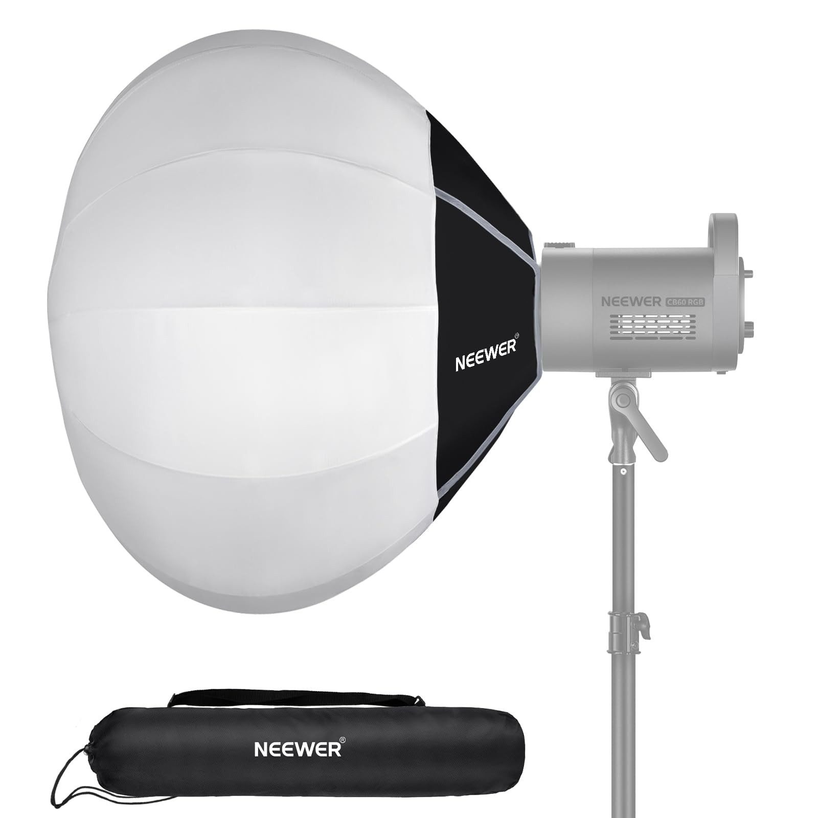 Neewer Softbox NS26L 65cm Laternen Softbox, Schnellentriegelung, 360° Lichtdiffusor, mit Bowens Halterung, für RGB CB60 CB60B CB200B MS60B …