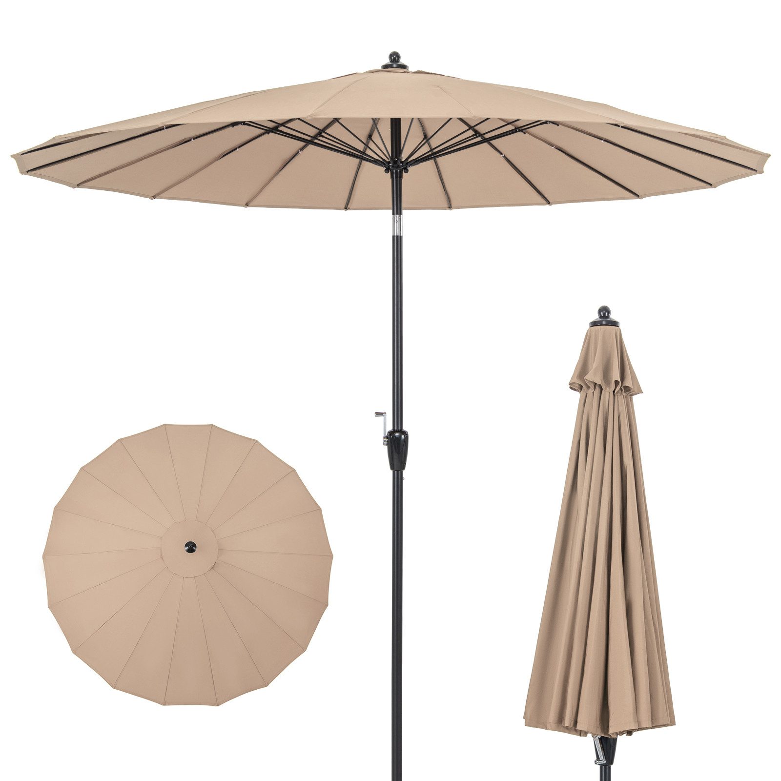 KOMFOTTEU Sonnenschirm, mit 2,7 m Durchmesser, wasserdichtem Schirmdach