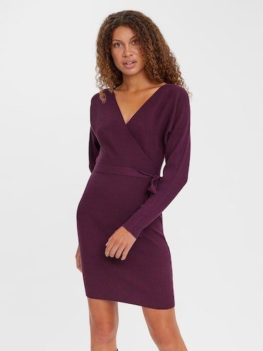 Vero Moda Strickkleid VMHOLLYREM LS V-NECK DRESS GA NOOS