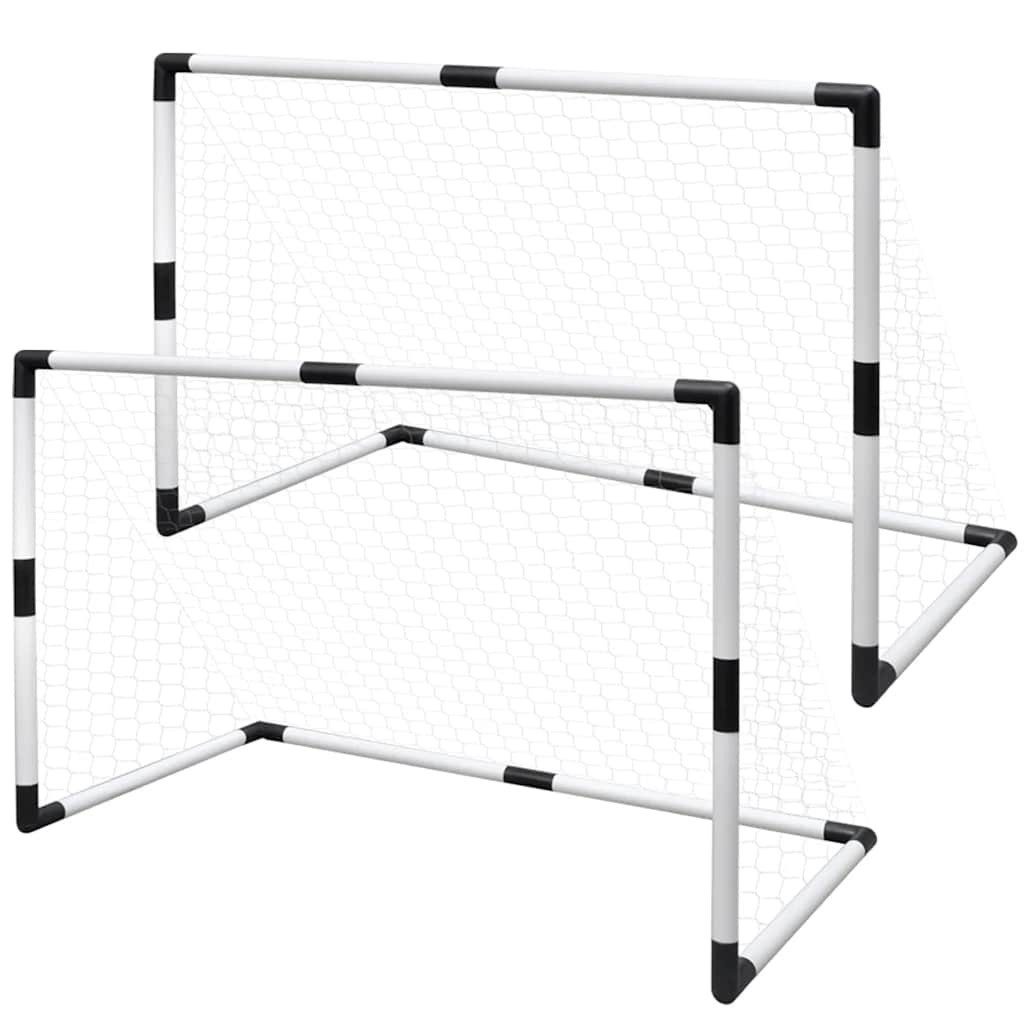 vidaXL Fußballtor 2-tlg. Mini-Fußballtor-Set für Kinder 91,5x48x61 cm, Mini Fußball Torpfosten Netz Set 2 Stück für Kinder 91,5 x 48 x 61 cm