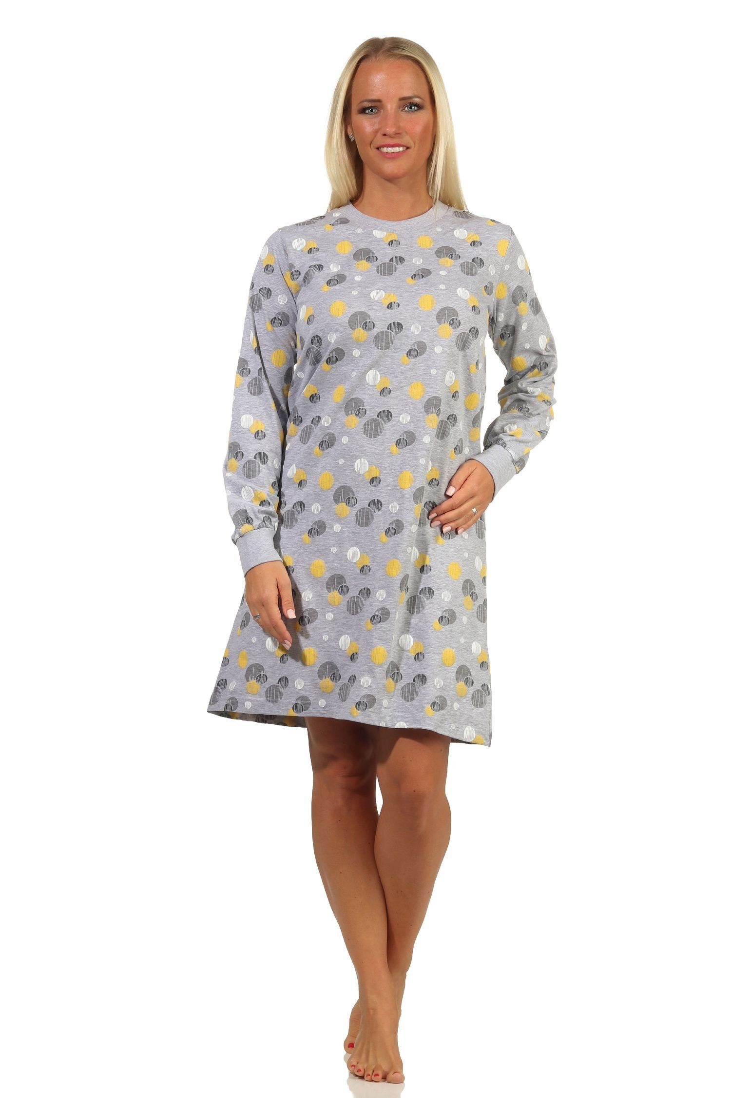 Normann Nachthemd »Damen langarm Nachthemd mit Bündchen in eleganter Tupfen  / Punkte Optik - 212 213 90 750« online kaufen | OTTO