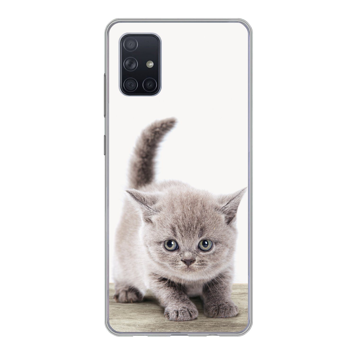 MuchoWow Handyhülle für Samsung Galaxy A71 Kätzchen - Katze - Haustiere - Jungen - Kinder, Phone Case, Silikon, Schutzhülle Dünn