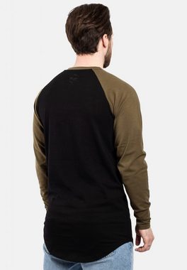 Blackskies T-Shirt Baseball Longshirt T-Shirt Schwarz-Olive Small