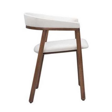 JVmoebel Esszimmerstuhl Esszimmerstuhl Weißer Holzstuhl Moderner Einsitzer Armlehnen Stuhl (1 St), Made in Europa