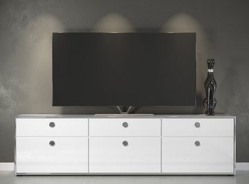 MCA furniture Wohnwand Wohnwand Anbauwand Infinity 1, weiß Hochglanz, 3-teilig, LED Beleuc, (3-St)