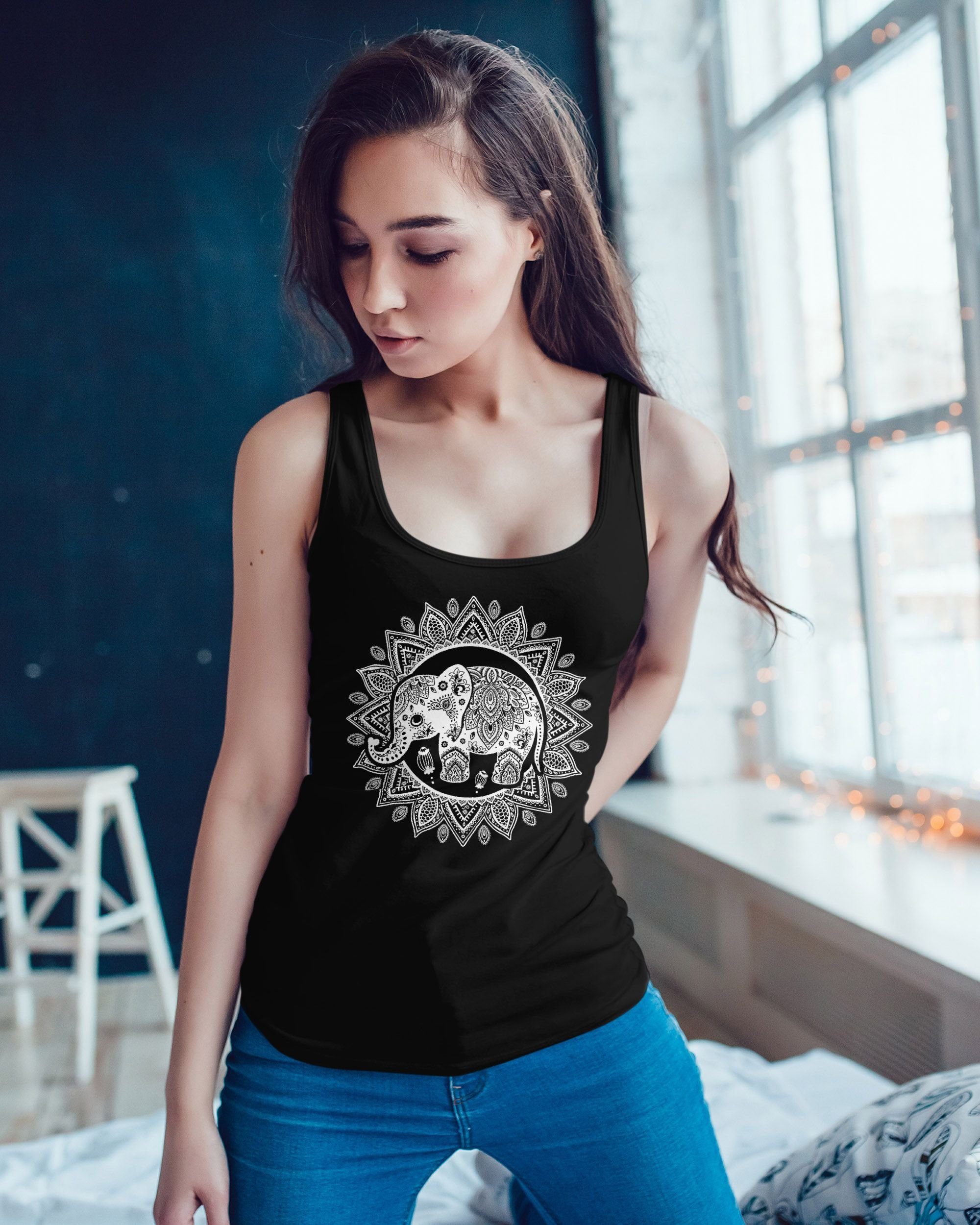 Neverless Tanktop Damen Tank-Top Elefant Mandala günstig online kaufen
