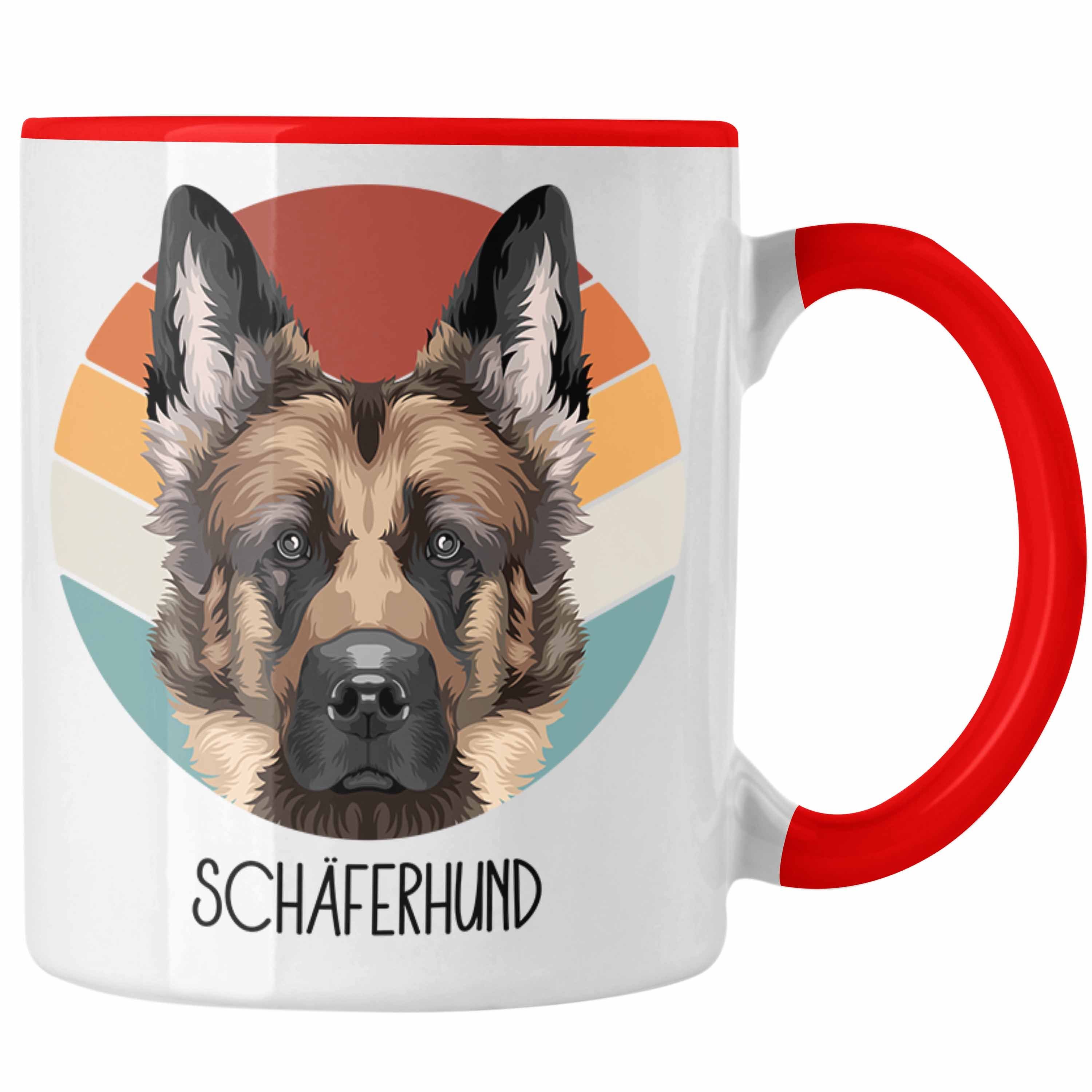 Trendation Tasse Schäferhund Besitzer Tasse Geschenk Lustiger Spruch Geschenkidee Schäf Rot