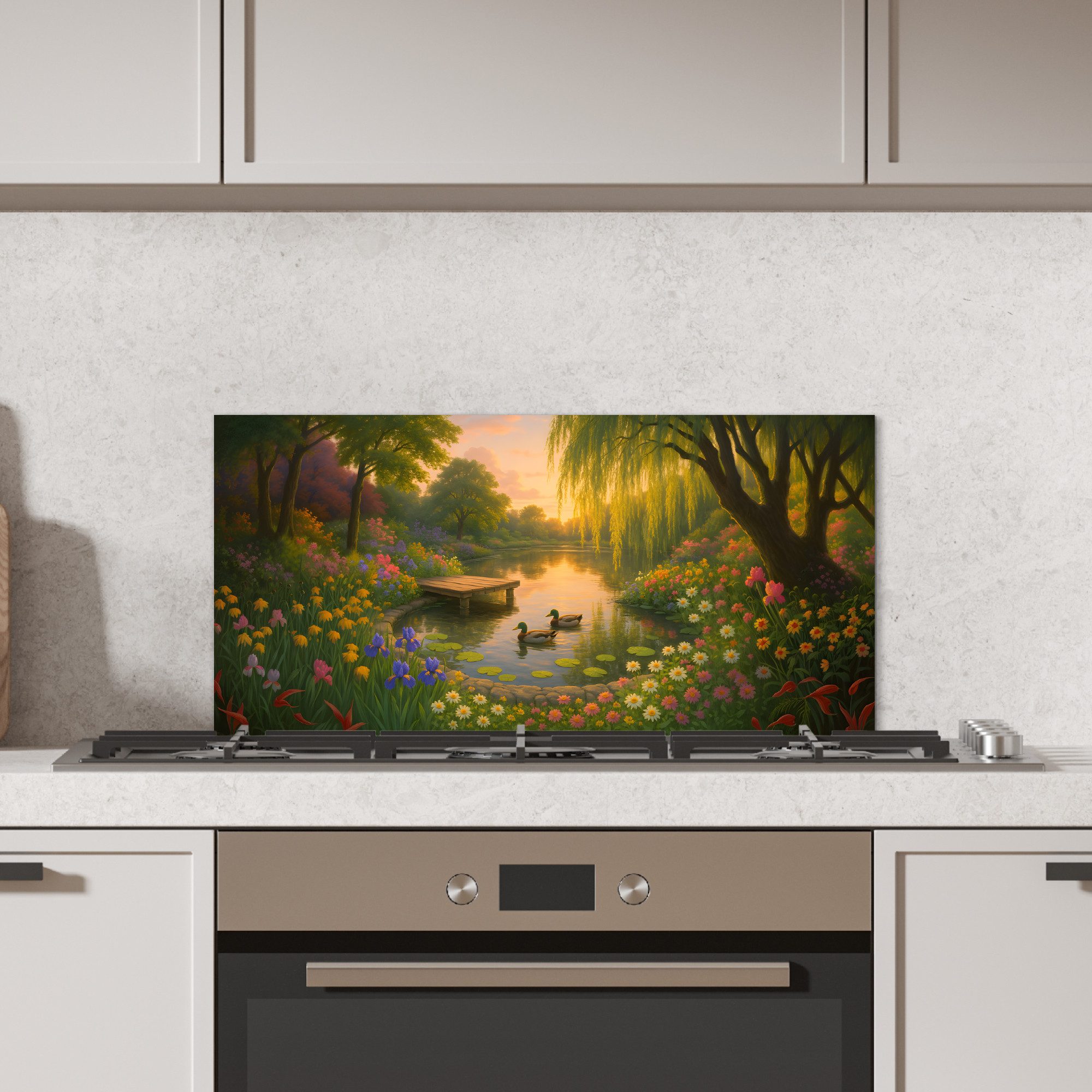 MuchoWow Küchenrückwand Enten - Teich - günstig online kaufen