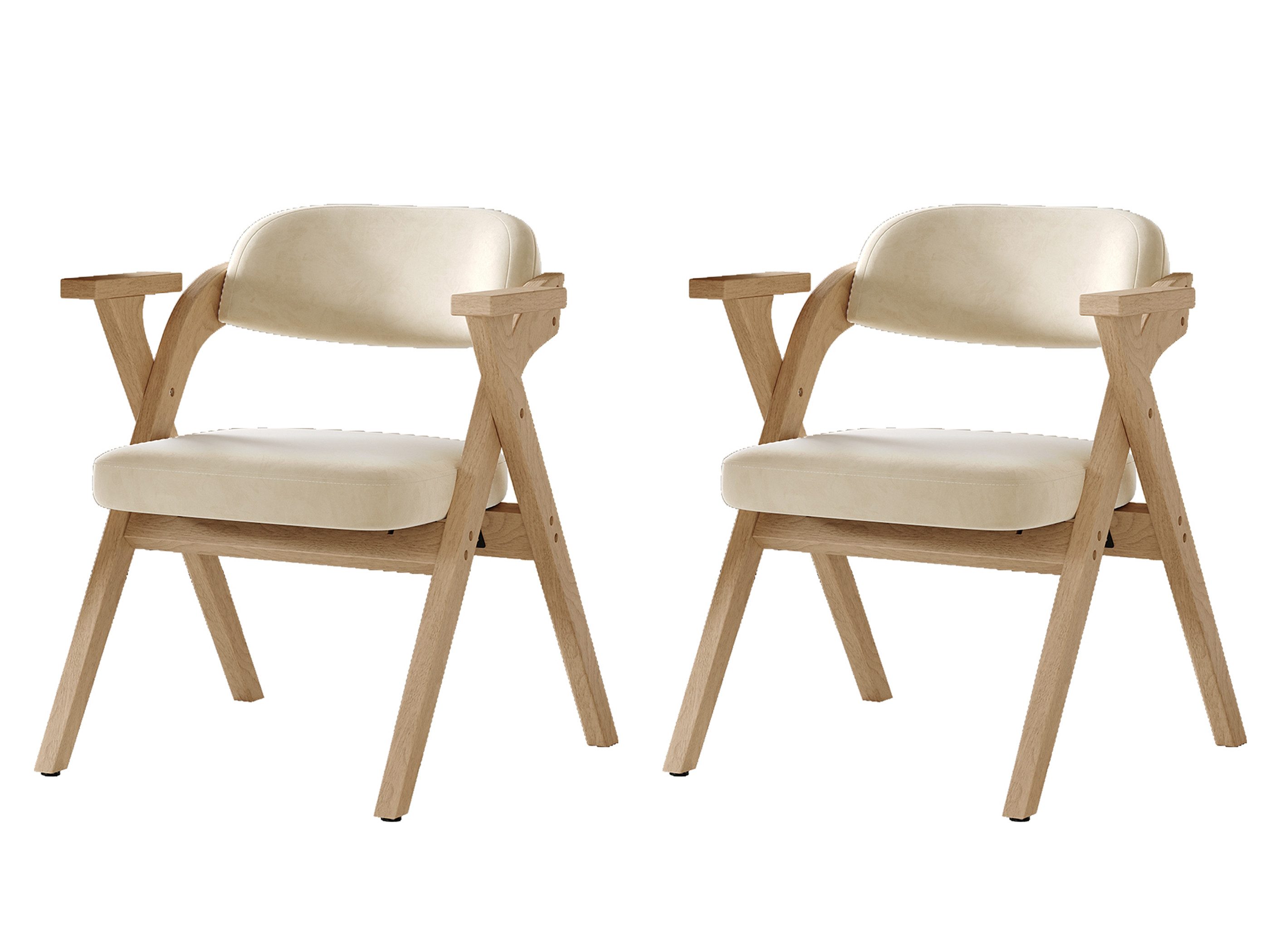 SeedWave Esszimmerstuhl 2er Set Samt Klappstühle mit Massivholzgestell, Gepolstertem Sitz, Dicke Schaumstofffüllung, Füße mit rutschfesten Filzpads