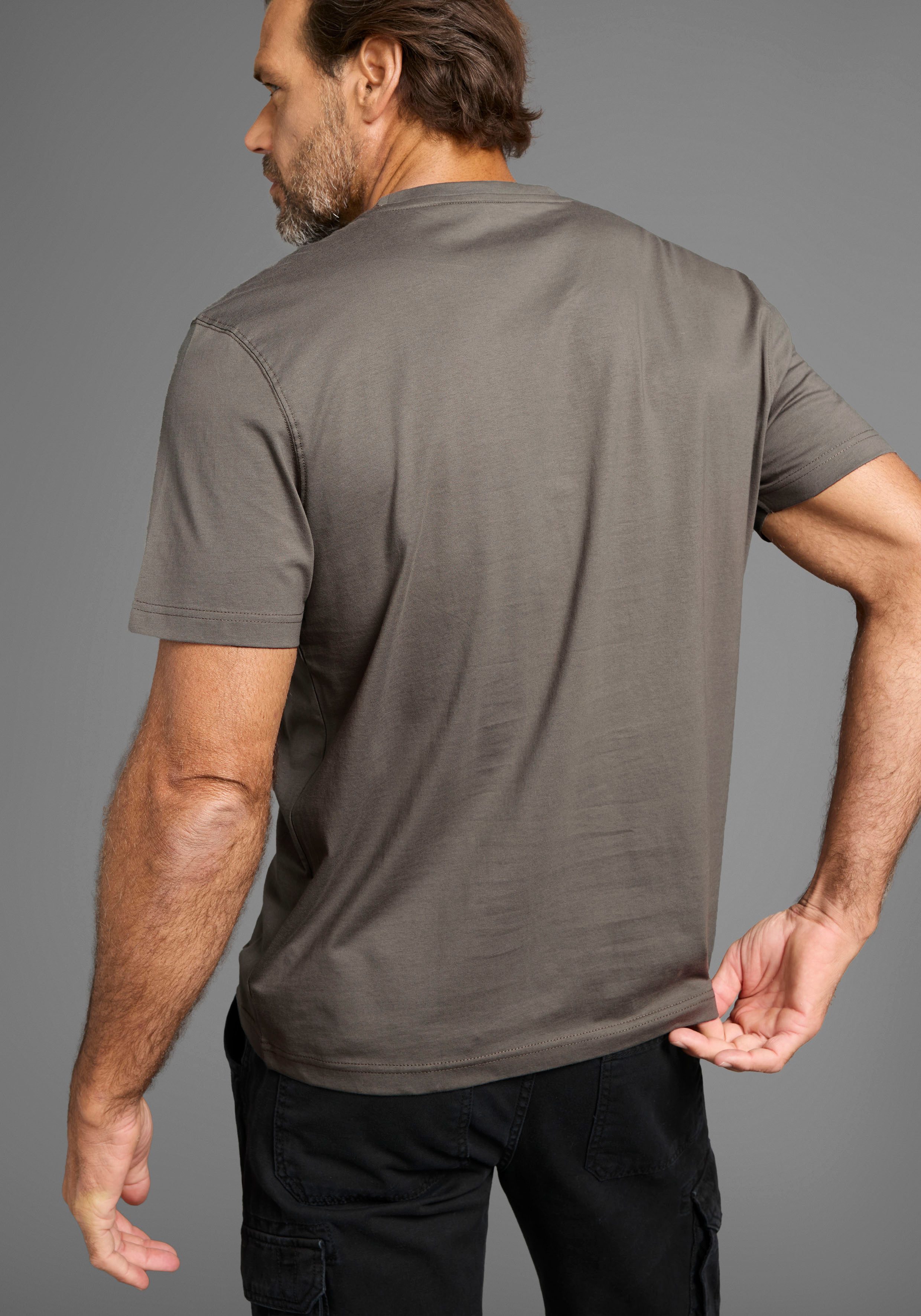 Man's World T-Shirt Kurzarm, bedruckt, Rundhalsausschnitt, aus dehnbarem Je günstig online kaufen