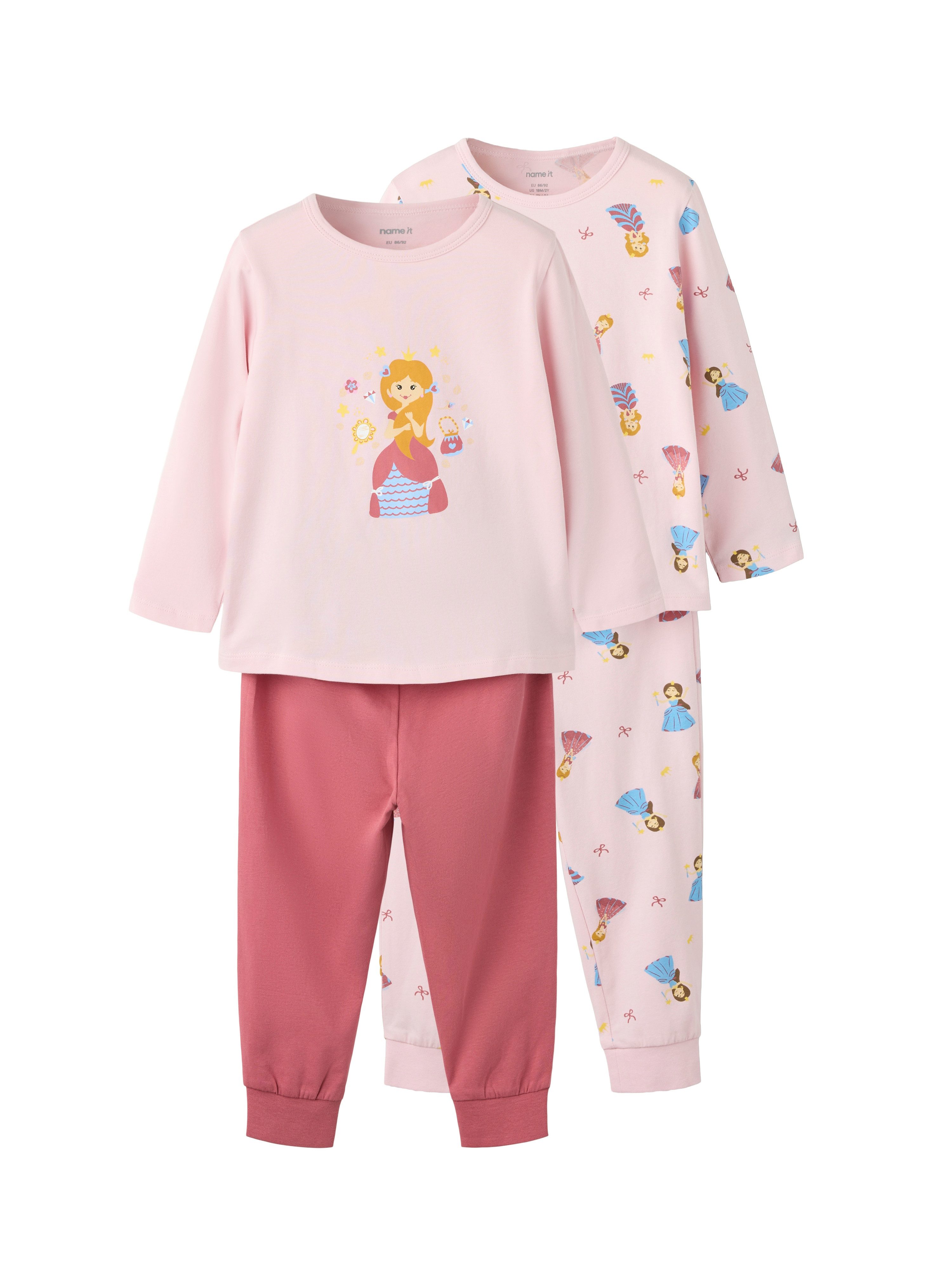 Name It Schlafanzug NMFNIGHTSET 2P PRINCESS NOOS (Packung, 2 tlg) Baumwollmischung