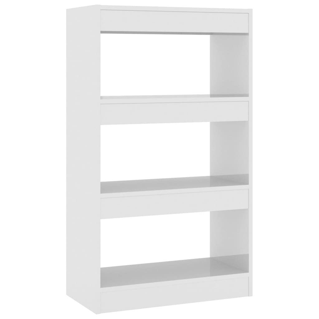 furnicato Holzwerkstoff Bücherregal Bücherregal/Raumteiler Hochglanz-Weiß 60x30x103cm