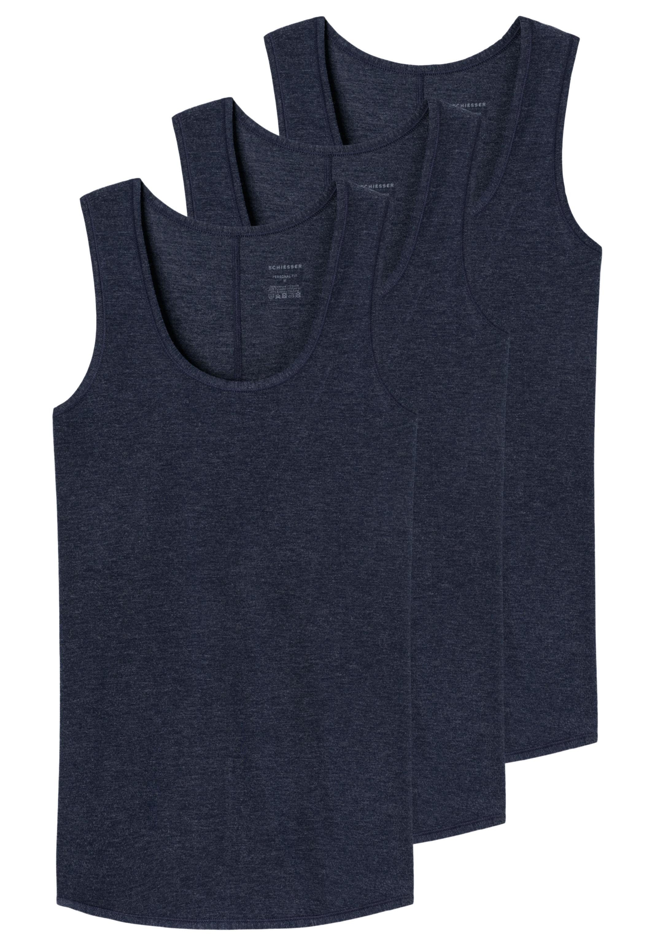 Schiesser Unterhemd 3er Pack Personal Fit (Spar-Set, 3-St) Unterhemd / Top - Atmungsaktiv - Atmungsaktiv und formstabil