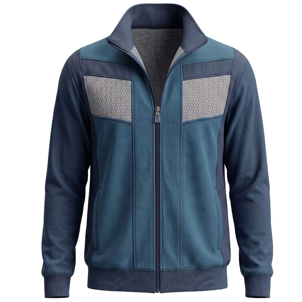 Herbold Sportswear Trainingsanzug Herren Freizeitanzug Kuranzug mit Druckeinsatz (2-tlg), auch in Kurzgrößen, mit Reißverschluss-Taschen und Bugnaht – Bild 4 von 5