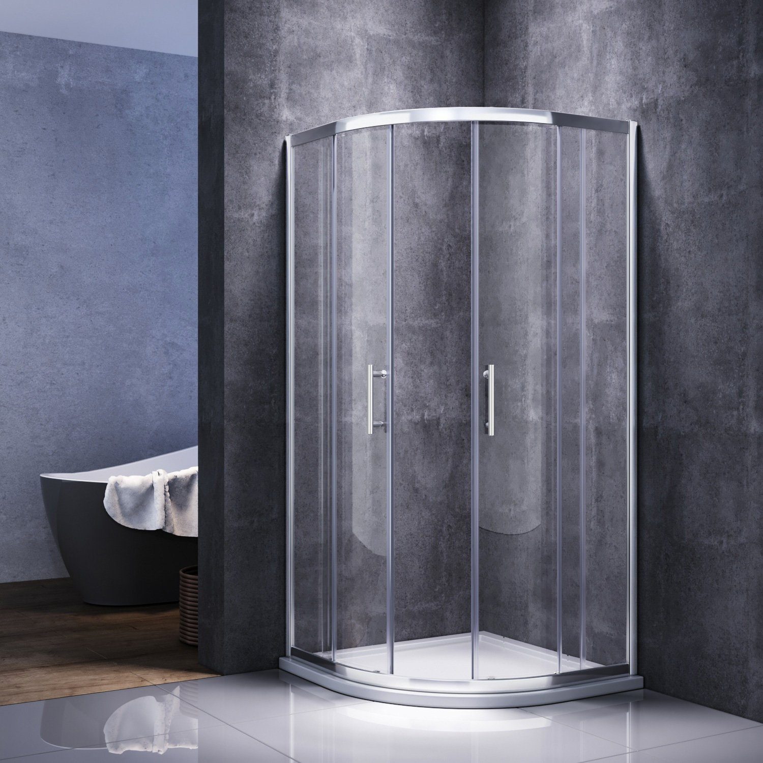 SONNI Runddusche Schiebetür Duschkabine, 80cm/90cm, Höhe:185cm günstig online kaufen