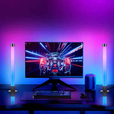 MUPOO LED-Streifen »Smart LED Lightbar 2er Pack, Sync mit Musik und APP Steuerung«, RGB Gaming Ambient Lampe,LED Play Light Bar für TV, PC, Gaming