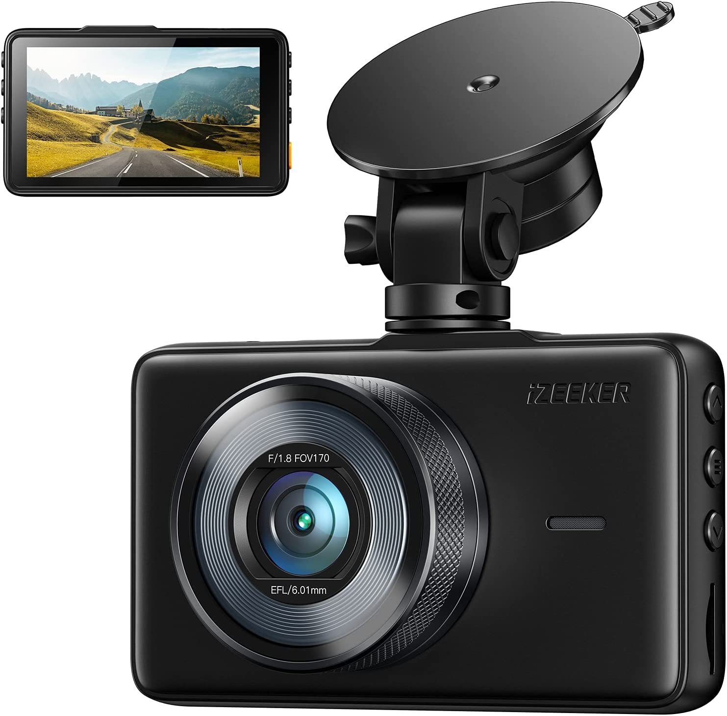 Nachtsicht, HD iZEEKER Ultraweitwinkel, 170° Full Dashcam HD, 3-Zoll-LCD-Bildschirm) (Full 1080P,