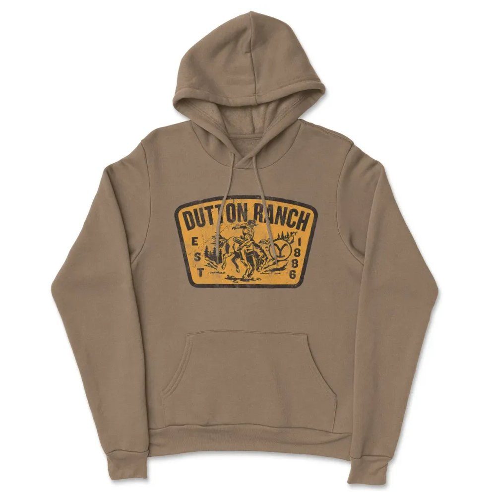 yellowstone Hoodie Washed Dutton Ranch Patch Hoodie