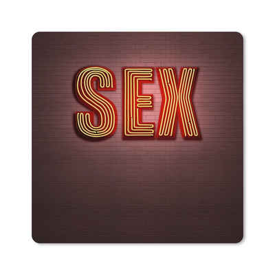 MuchoWow Gaming Mauspad Neonschild mit dem Wort Sex (1-St), Gaming, Rutschfester Unterseite, Mausunterlage, 80x80 cm, XXL, Großes