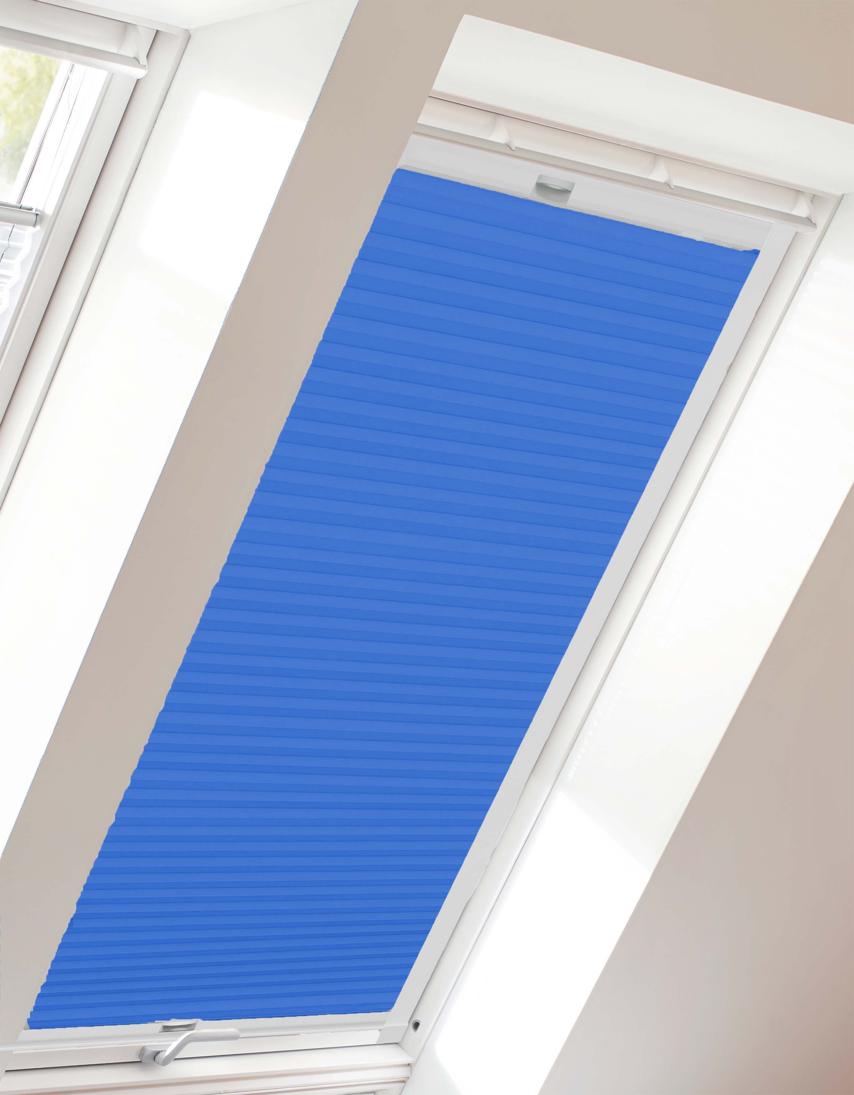 Dachfensterplissee StartUp Style Honeycomb TL, blau sunlines, Lichtschutz, verspannt, mit verschraubt, Führungsschienen