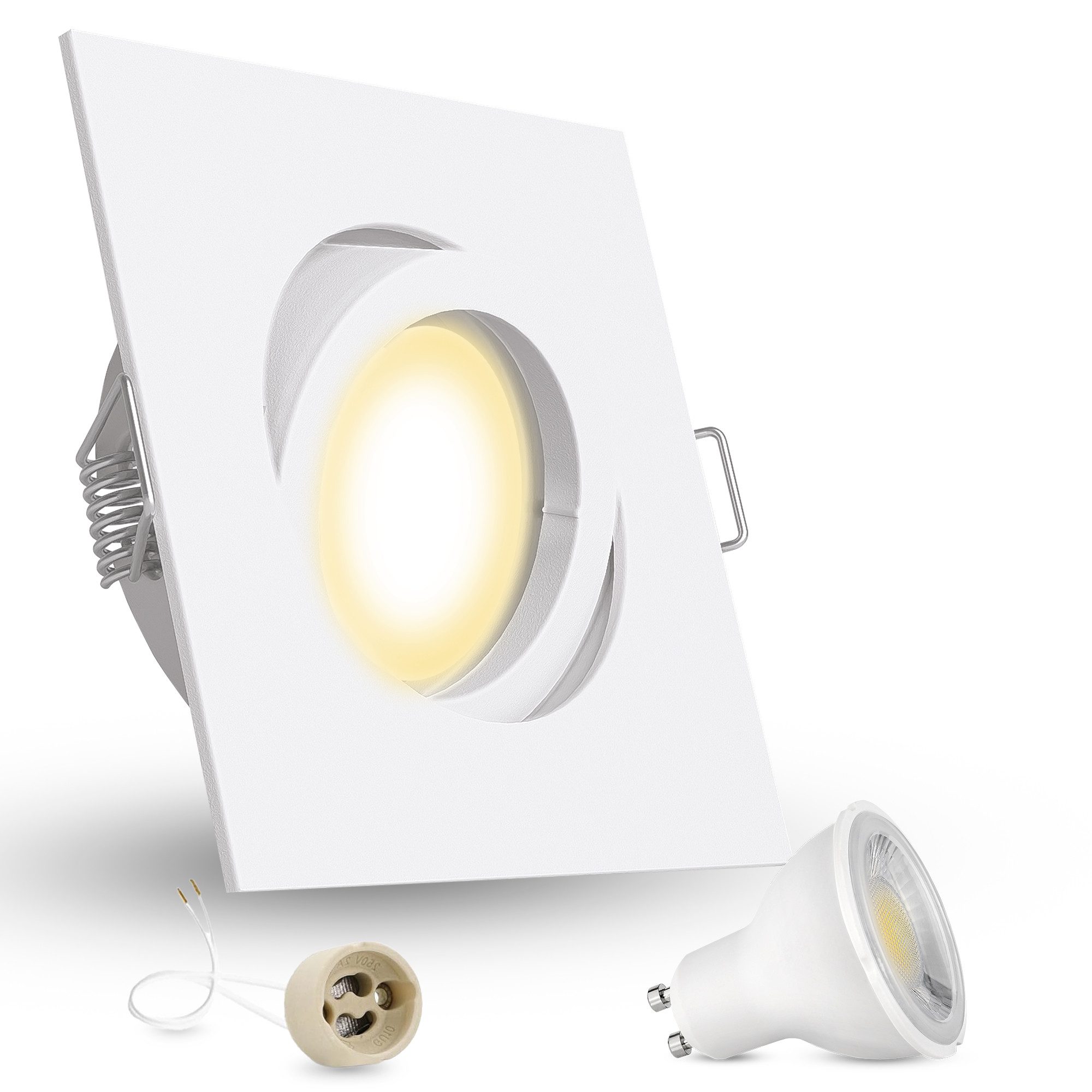 linovum LED Einbaustrahler LED Einbaustrahler schwenkbar LumiFLEX LED GU10 6W warm neutral kalt, Tageslichtweiß, Warmweiß, Neutralweiß