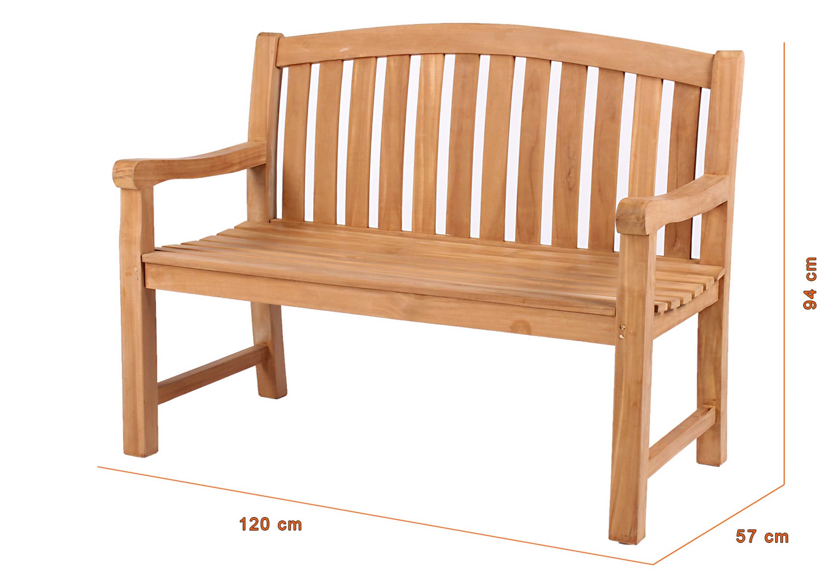 MR.DEKO Gartenbank Swindon Teak 120 cm günstig online kaufen