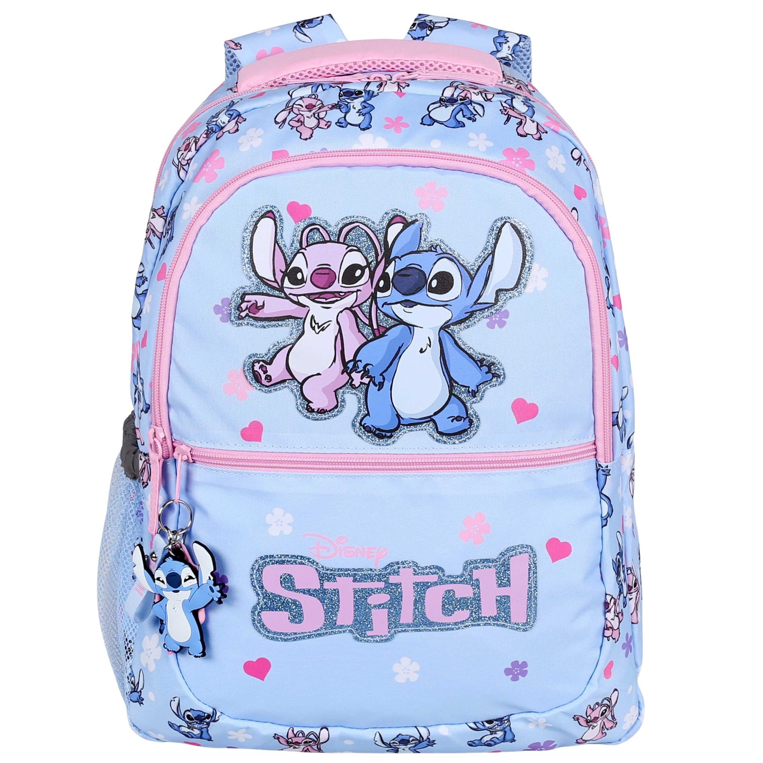 Disney Schulrucksack DISNEY Stitch Schulrucksack Mädchen, mit Laptopfach & Anhänger
