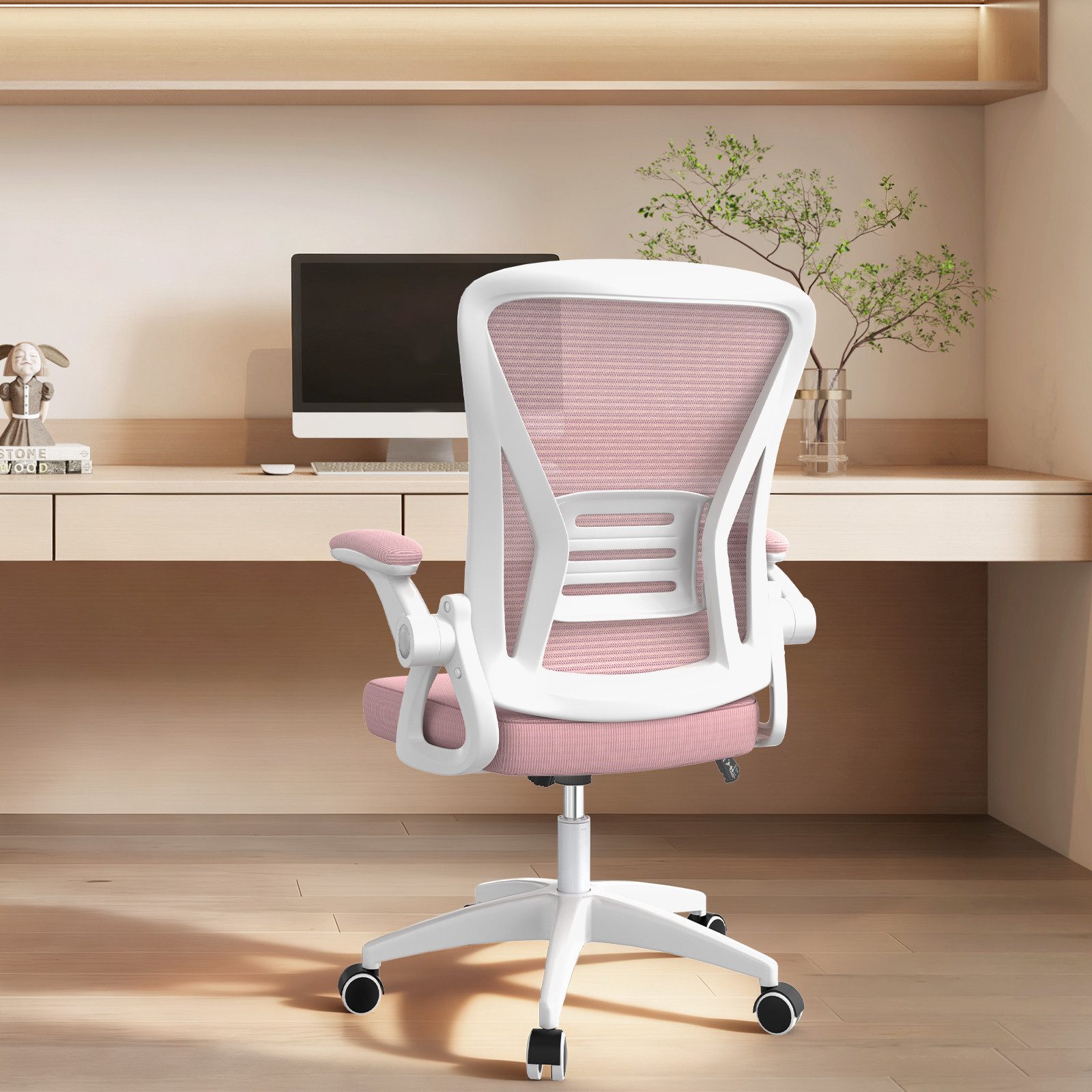ZAISZE Bürostuhl Ergonomischer Bürostuhl mit Neigefunktion & verstellbarem Widerstand (Spar-Set), Spart Stauraum (Armlehnen sind klappbar)