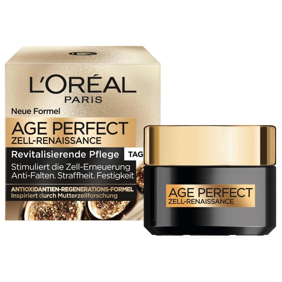 L'ORÉAL PARIS Tagescreme Age Perfect Zell-Renaissance Revitalisierende Anti-Aging Creme 50ml, 1-tlg., bringt Straffheit und Vitalität auf die Haut