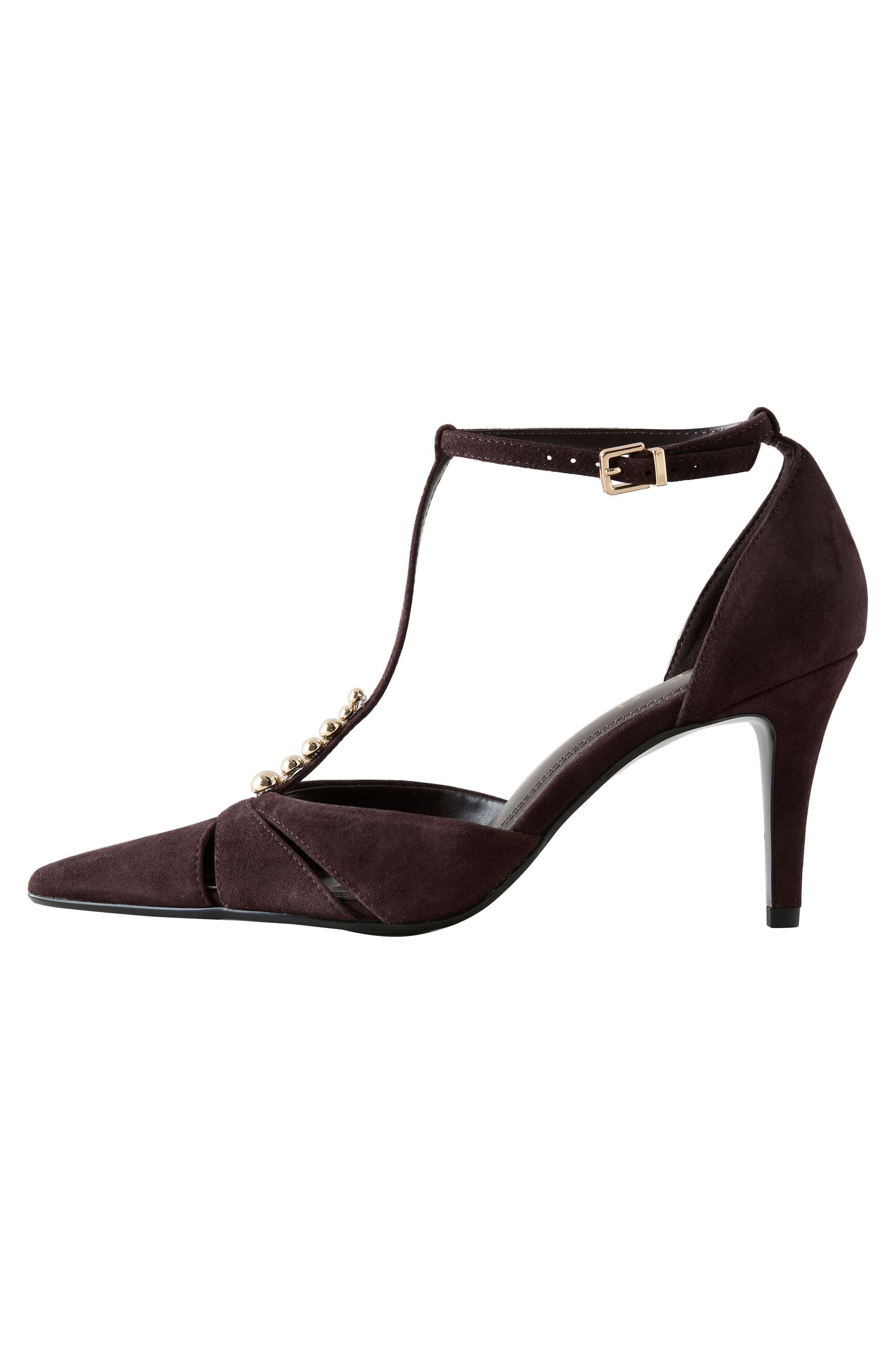 Next Forever Comfort® verzierte Leder-Heels mit T-Steg T-Strap-Sandalette (1-tlg)