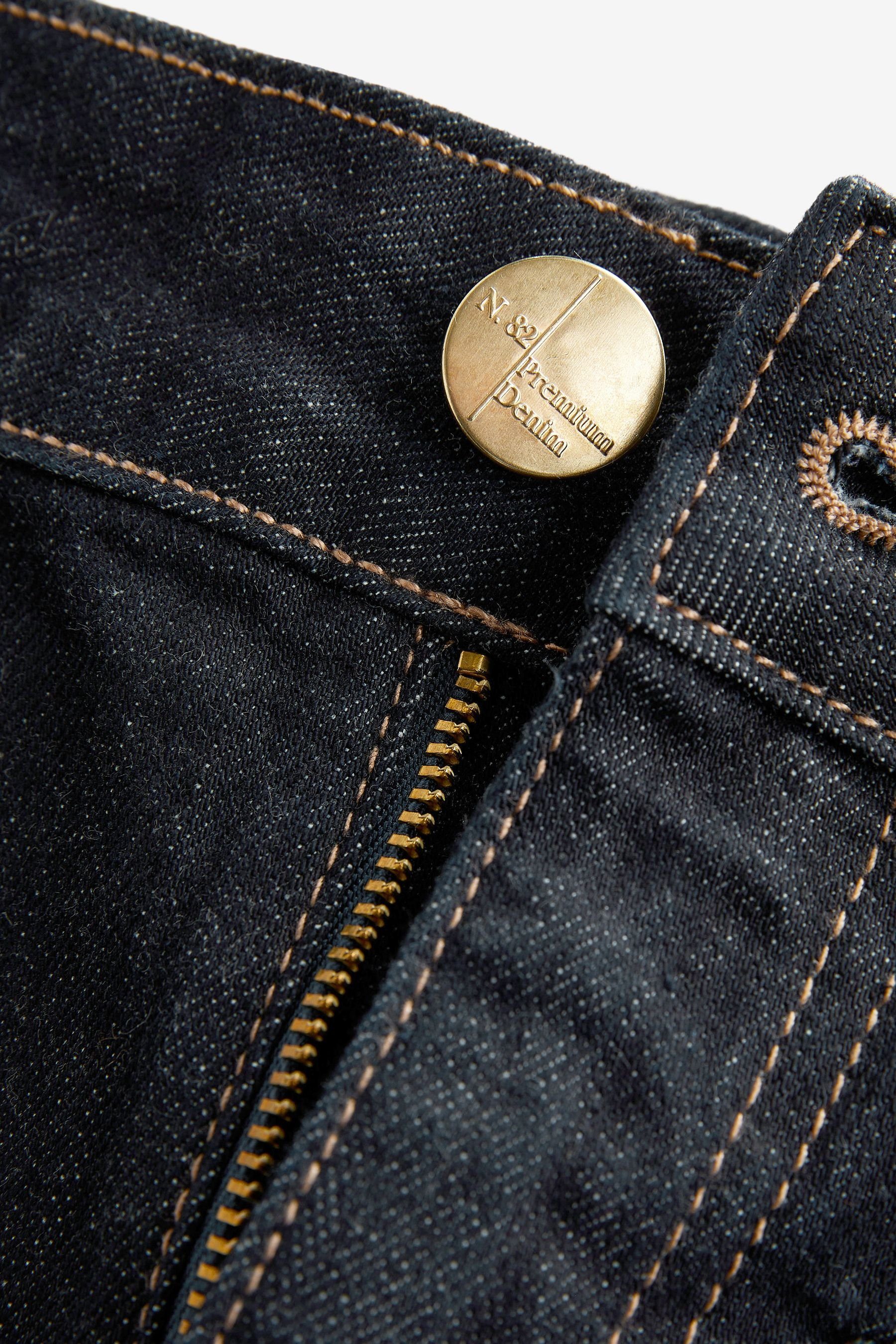 Next Straight-Jeans geradem Fronttasche Bein mit Jeans und (1-tlg) Premium