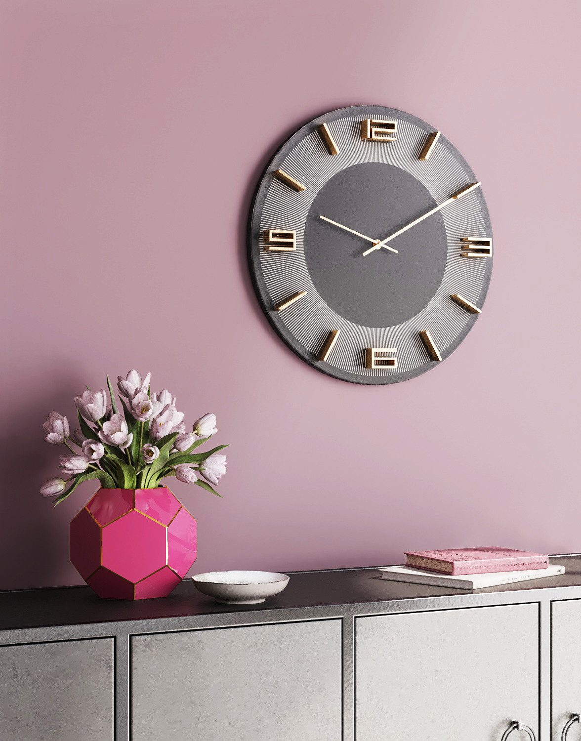 Kare Design Wanduhr Leonardo Ø49cm (in verschiedenen Farben)