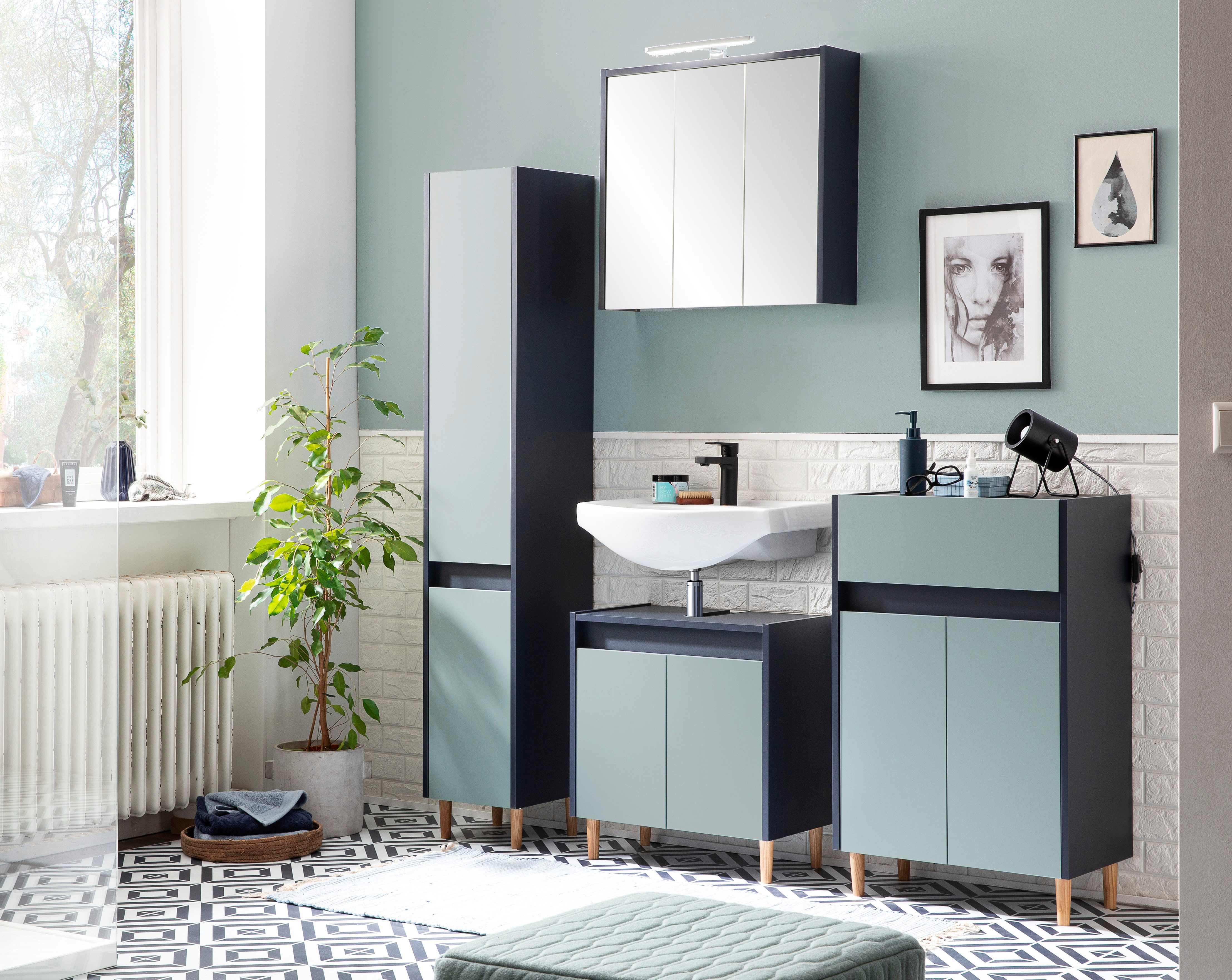 Schildmeyer Spiegelschrank Lovis, Breite 65 cm Mit LED-Leuchte und Schalter günstig online kaufen