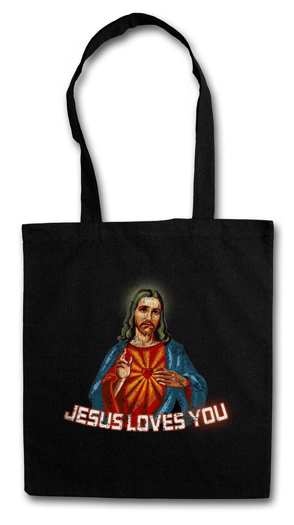 Beuteltasche Jesus Loves You Stofftasche Religion Christs Christ Christanity